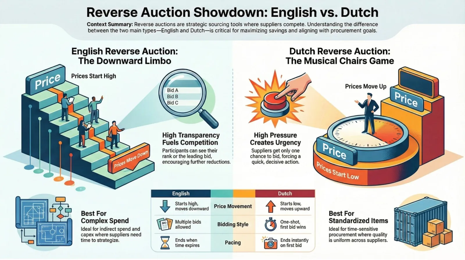 Comparison between English & Dutch Reverse Auction Formats